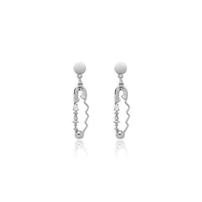 Wave Diamond Clip Fashionable Earrings-Jewearrings