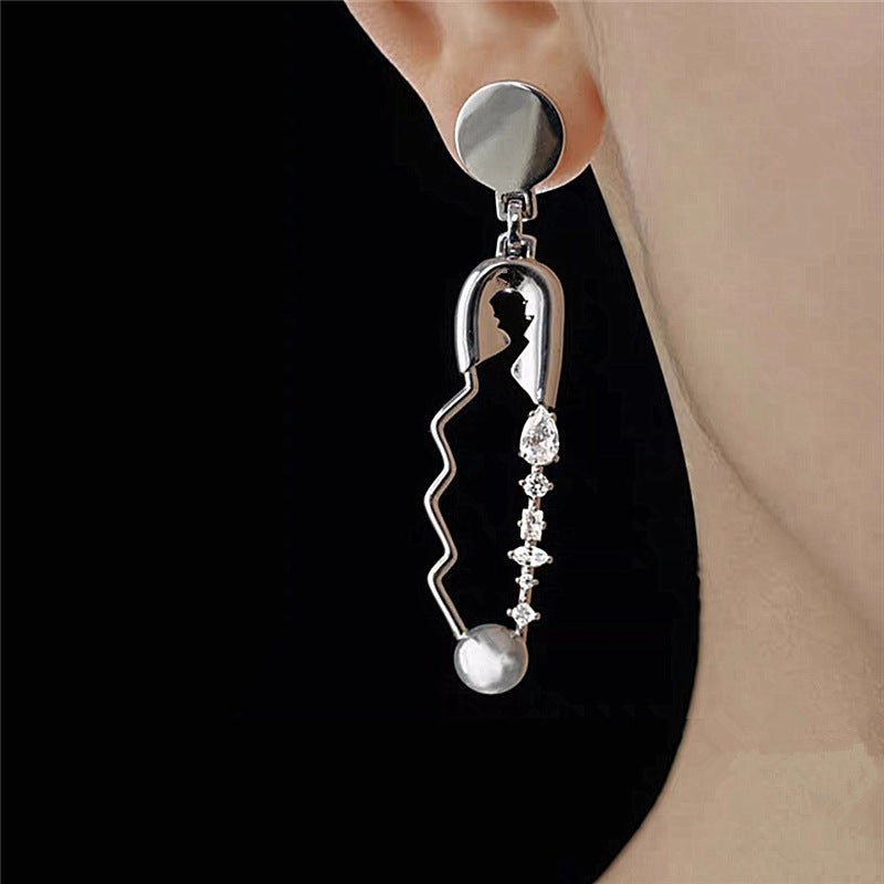 Wave Diamond Clip Fashionable Earrings-Jewearrings