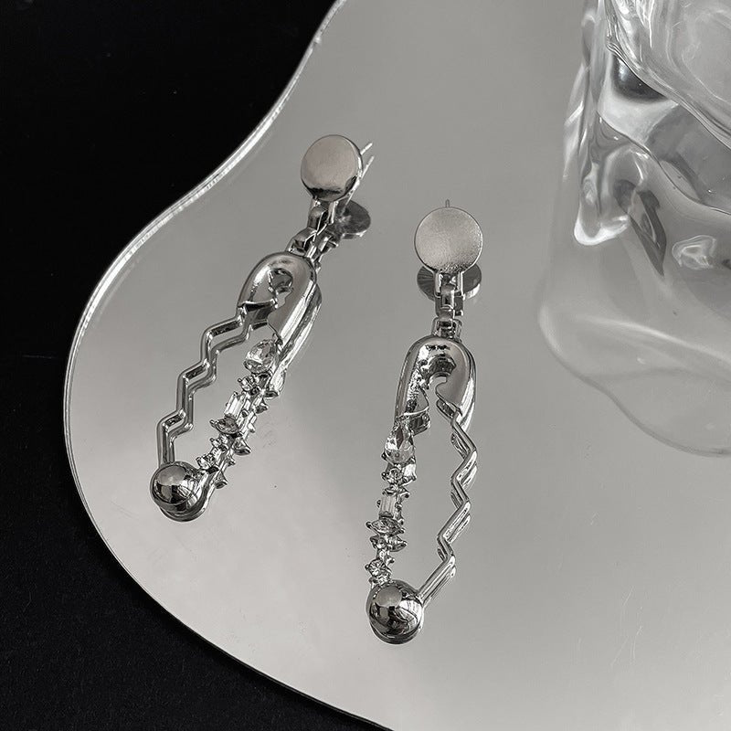 Wave Diamond Clip Fashionable Earrings-Jewearrings