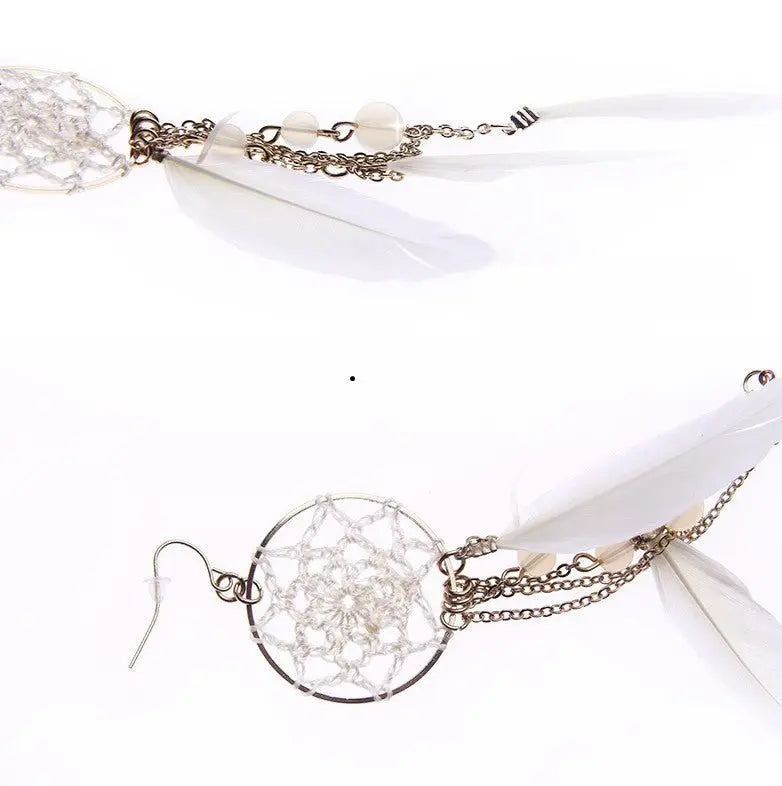 White & Brown Feather Earrings: Boho Chic for Any Occasion-Jewearrings