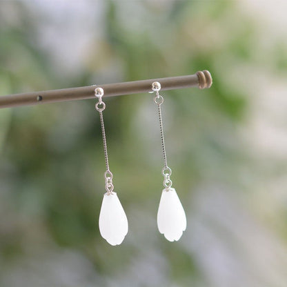 White Flower Earrings Magnolia Hanfu Accessory-Jewearrings