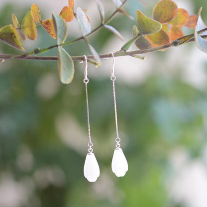 White Flower Earrings Magnolia Hanfu Accessory-Jewearrings