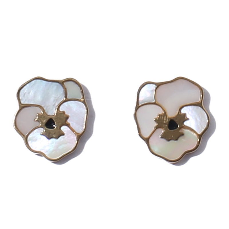 White Flower Earrings - Retro Shell-Jewearrings