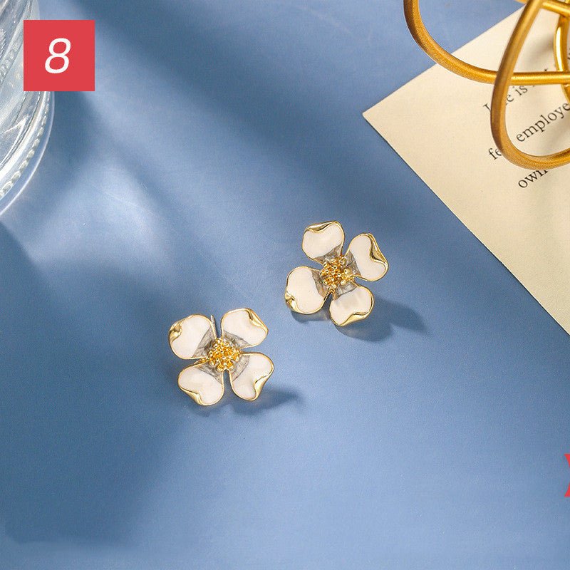 White Flower Earrings - Romantic Style-Jewearrings