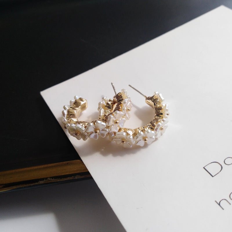 White Flower Earrings - Simple Fashion-Jewearrings