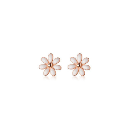 White Flower Earrings Studs-Jewearrings