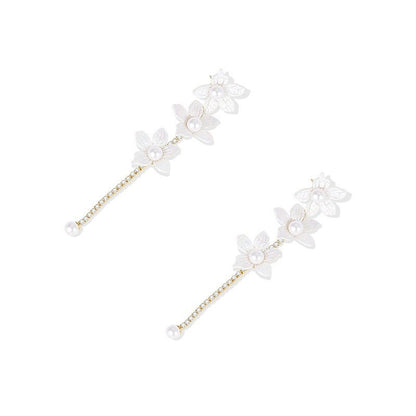 White Flower Earrings Tassel Fairy-Jewearrings