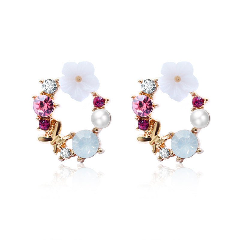 White Flower Earrings - Women's Style-Jewearrings