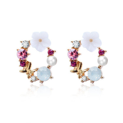 White Flower Earrings - Women's Style-Jewearrings