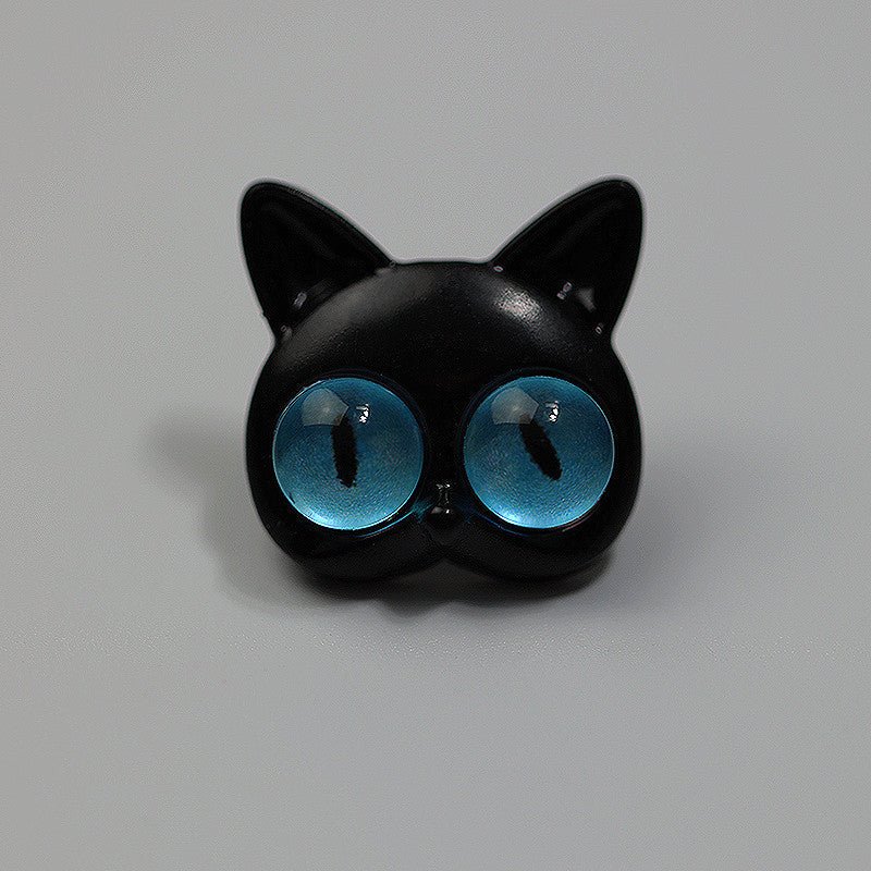 Wind-up Big Blue-eyed Cat Earrings-Jewearrings