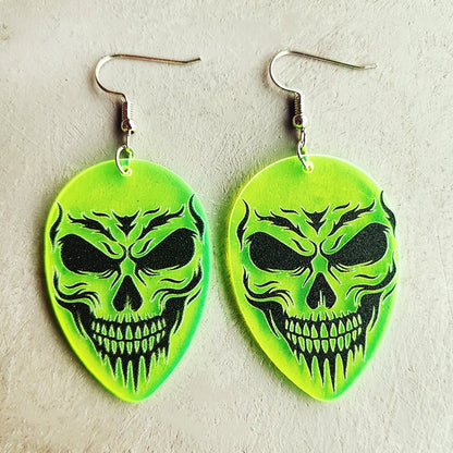 Witch's Hearth Fluorescent Acrylic Earrings-Jewearrings