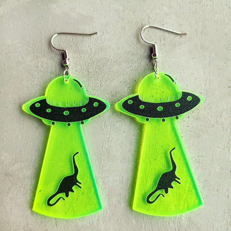 Witch's Hearth Fluorescent Acrylic Earrings-Jewearrings