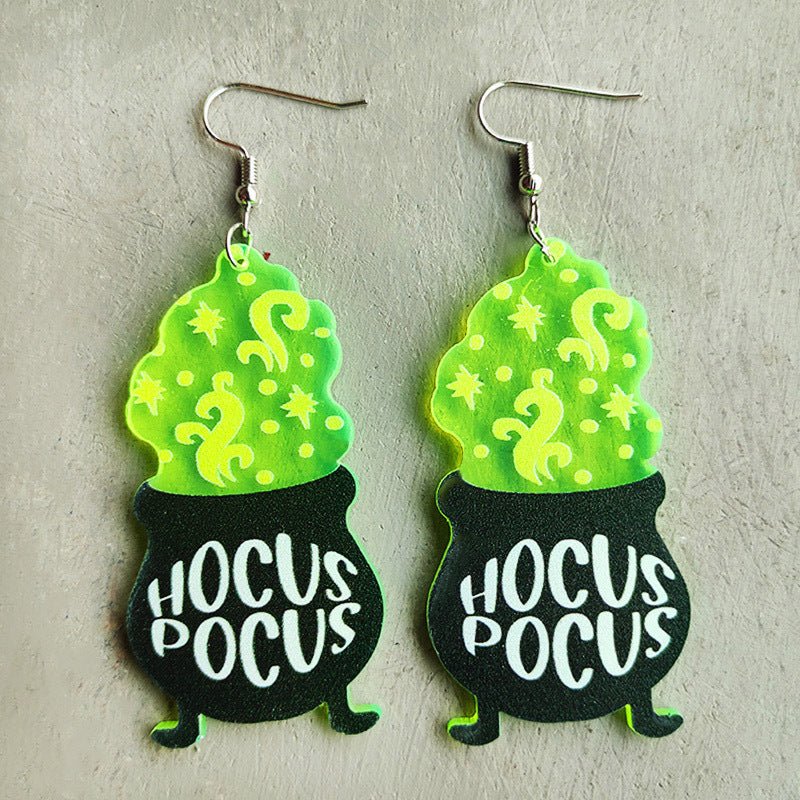 Witch's Hearth Fluorescent Acrylic Earrings-Jewearrings