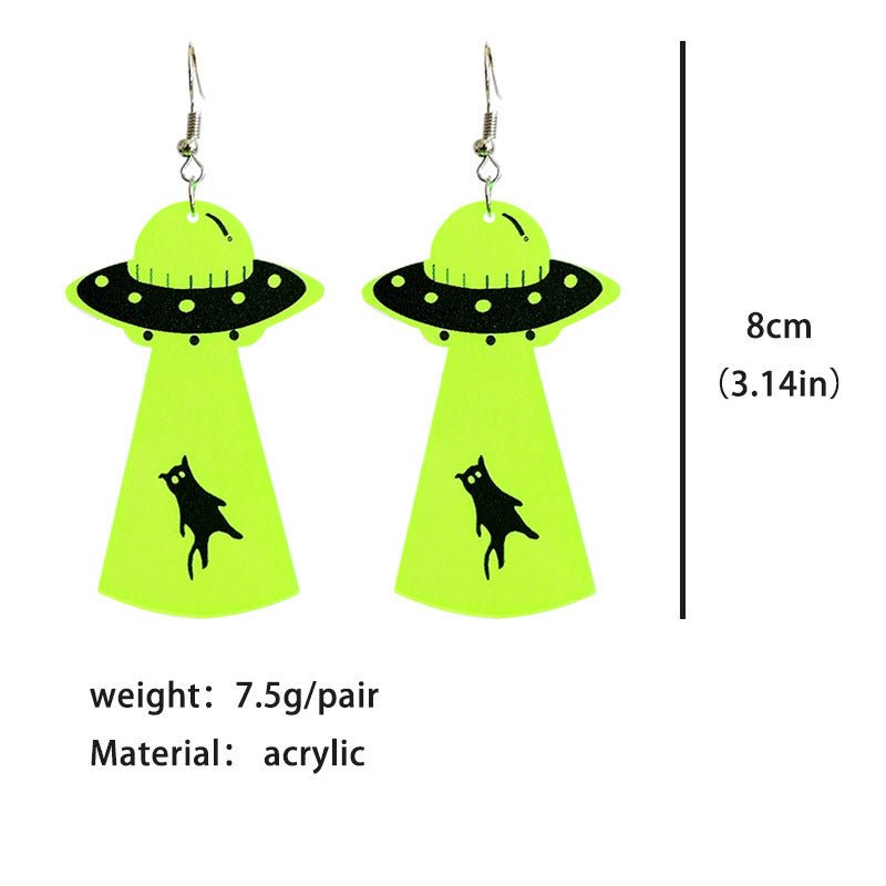 Witch's Hearth Fluorescent Acrylic Earrings-Jewearrings