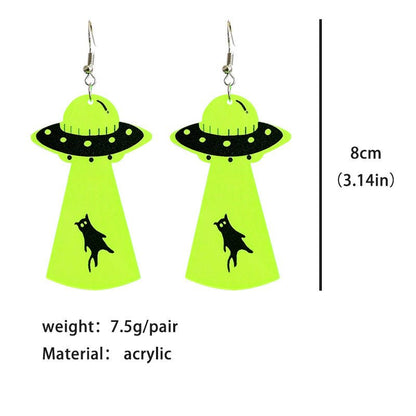 Witch's Hearth Fluorescent Acrylic Earrings-Jewearrings