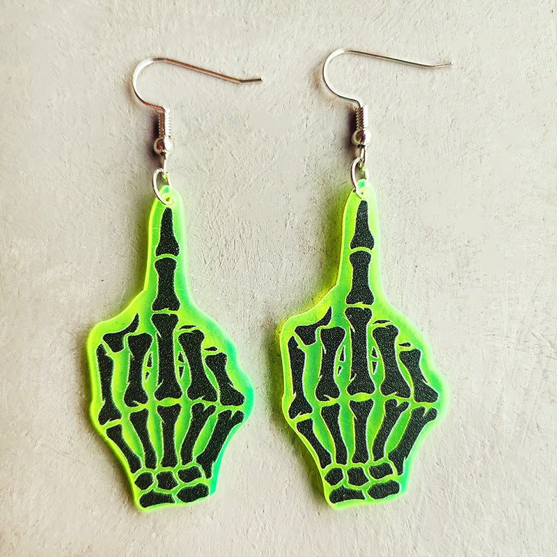 Witch's Hearth Fluorescent Acrylic Earrings-Jewearrings