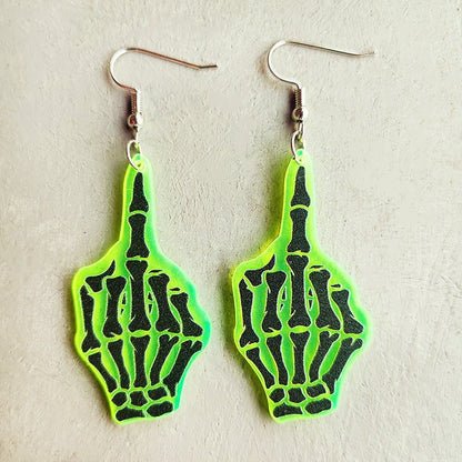 Witch's Hearth Fluorescent Acrylic Earrings-Jewearrings