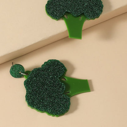 Women's Acrylic Fashion Personality Broccoli Earrings-Jewearrings