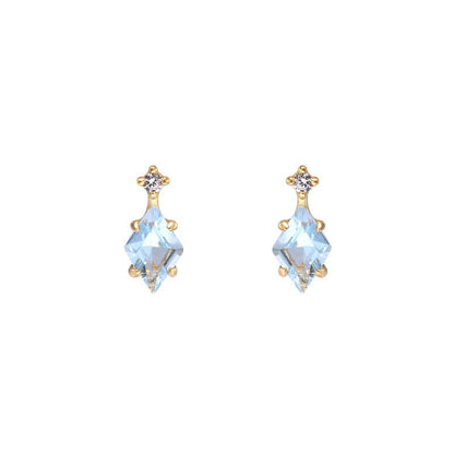 Women's Blue Topaz Diamond Earrings-Jewearrings