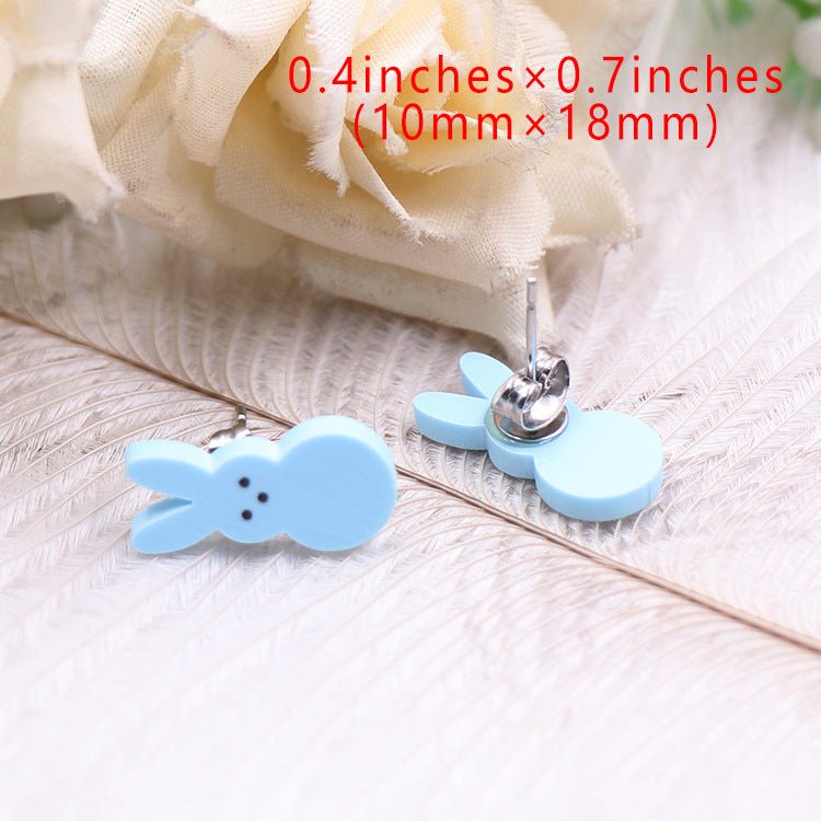 Women's Cute Fashion Rabbit Shape Easter Acrylic Earrings-Jewearrings