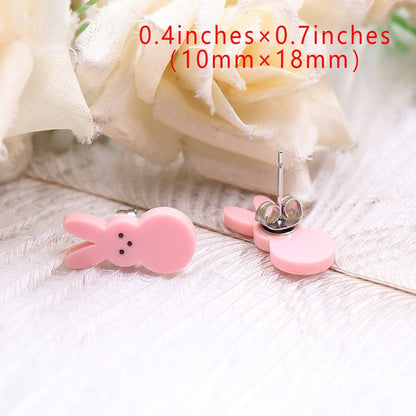 Women's Cute Fashion Rabbit Shape Easter Acrylic Earrings-Jewearrings