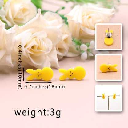 Women's Cute Fashion Rabbit Shape Easter Acrylic Earrings-Jewearrings