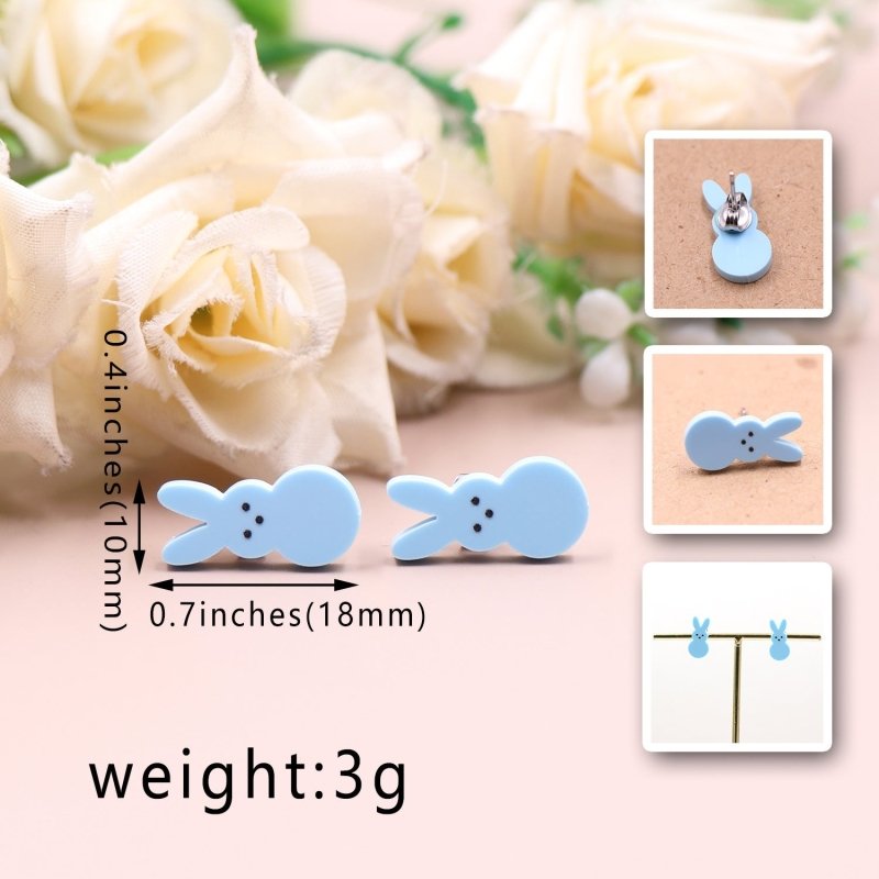 Women's Cute Fashion Rabbit Shape Easter Acrylic Earrings-Jewearrings