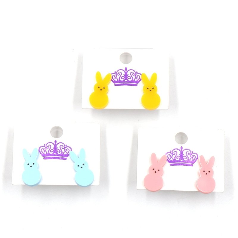 Women's Cute Fashion Rabbit Shape Easter Acrylic Earrings-Jewearrings