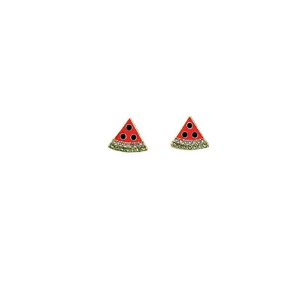 Women's Enamel Glaze Colored Diamond Inlaid S925 Silver Stud Earrings-Jewearrings