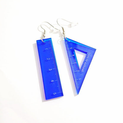 Women's Exaggerated Acrylic Triangle Plate Ruler Earrings-Jewearrings