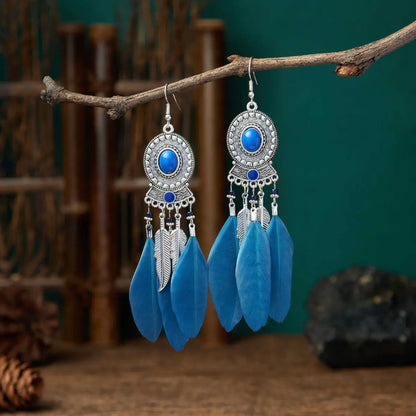 Women's Fashion Acrylic Feather Earrings-Jewearrings