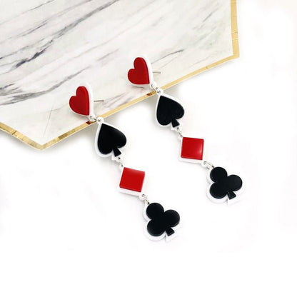 Women's Fashion Acrylic Poker Peach Heart Earrings-Jewearrings