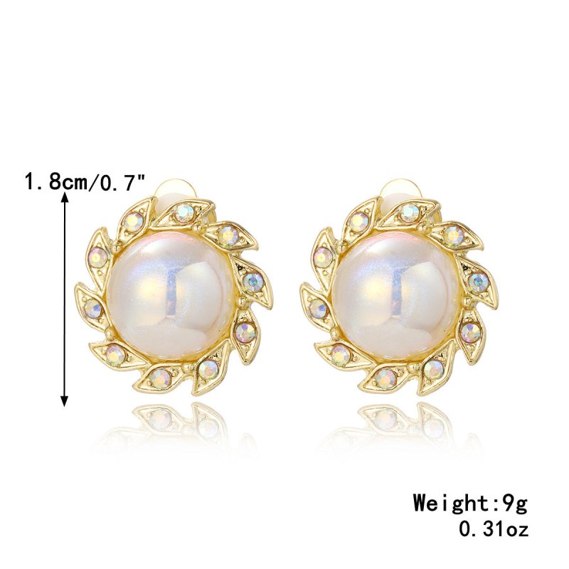 Women's Fashion Baroque Earrings Pearl Ear Clip-Jewearrings