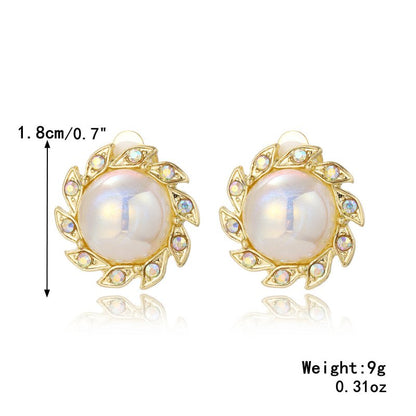 Women's Fashion Baroque Earrings Pearl Ear Clip-Jewearrings