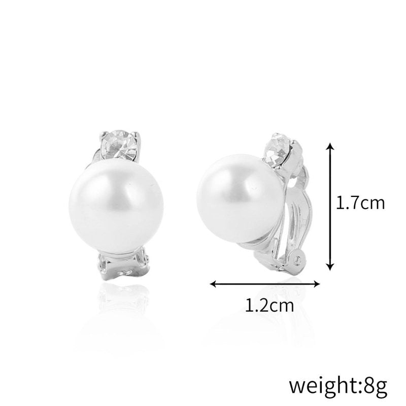 Women's Fashion Baroque Earrings Pearl Ear Clip-Jewearrings