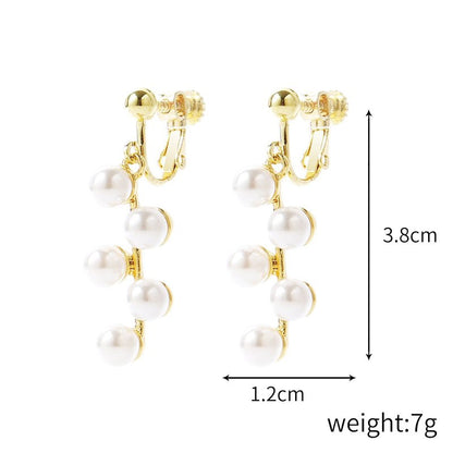 Women's Fashion Baroque Earrings Pearl Ear Clip-Jewearrings