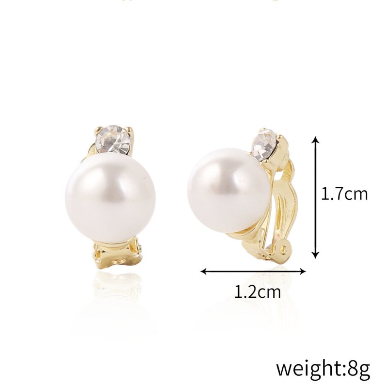 Women's Fashion Baroque Earrings Pearl Ear Clip-Jewearrings