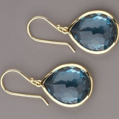 Women's Fashion Blue Crystal Drop Shape Earrings-Jewearrings