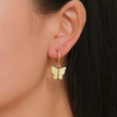 Women's Fashion Colorful Acrylic Butterfly Earrings-Jewearrings