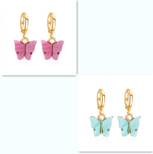 Women's Fashion Colorful Acrylic Butterfly Earrings-Jewearrings