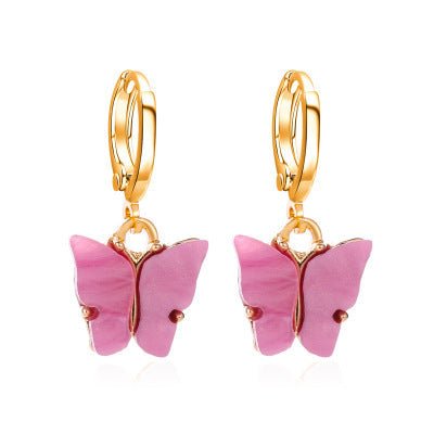 Women's Fashion Colorful Acrylic Butterfly Earrings-Jewearrings