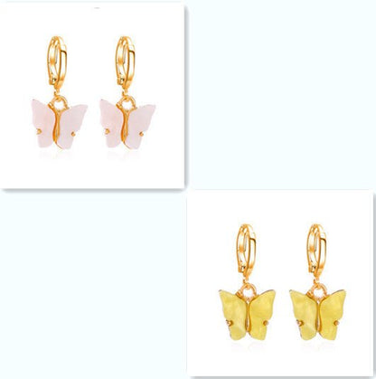 Women's Fashion Colorful Acrylic Butterfly Earrings-Jewearrings