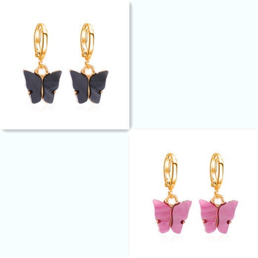 Women's Fashion Colorful Acrylic Butterfly Earrings-Jewearrings