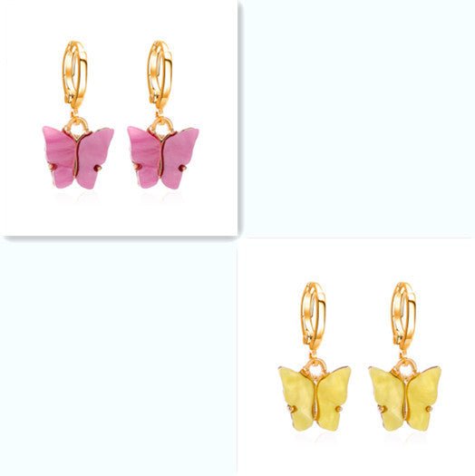 Women's Fashion Colorful Acrylic Butterfly Earrings-Jewearrings