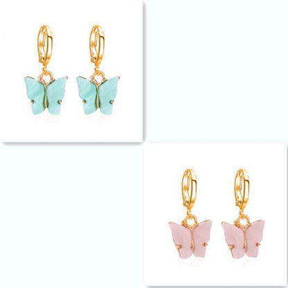 Women's Fashion Colorful Acrylic Butterfly Earrings-Jewearrings