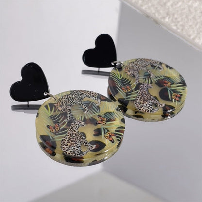 Women's Fashion Earrings Acrylic Embossed Print-Jewearrings