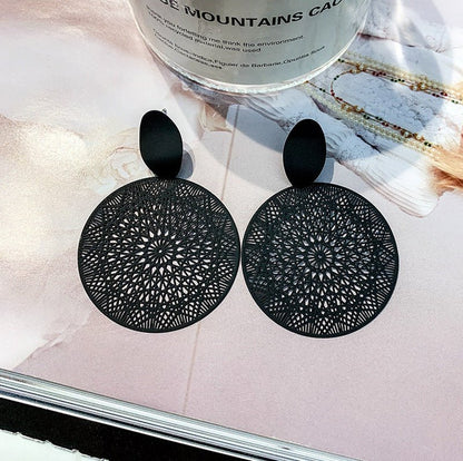 Women's Fashion Earrings Acrylic Embossed Print-Jewearrings