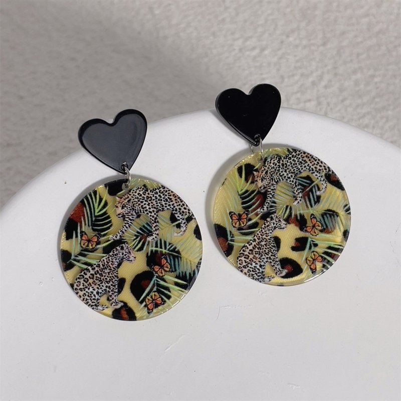 Women's Fashion Earrings Acrylic Embossed Print-Jewearrings