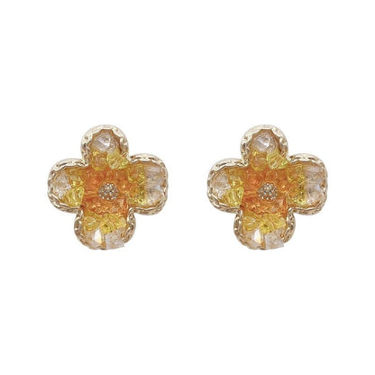 Women's Fashion Jasmine Flower Stud Earrings-Jewearrings