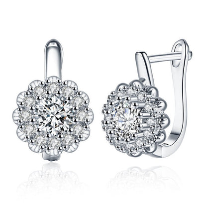 Women's Fashion K Gold Diamond Earrings-Jewearrings